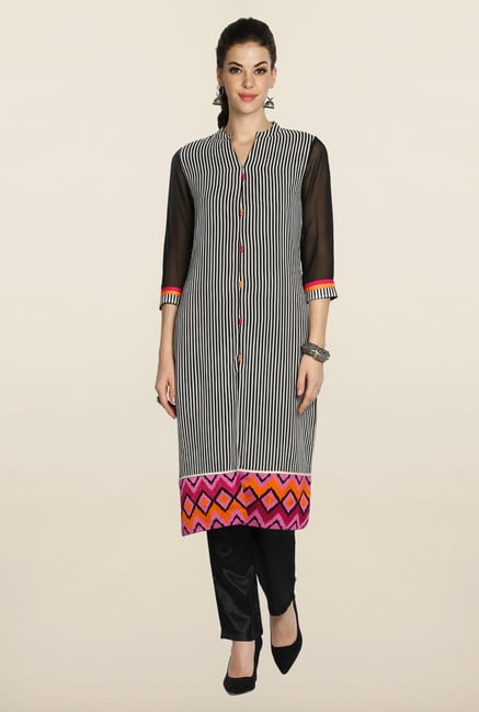 Soch Black & White Georgette Suit Set Soch Black & White Georgette Suit Set