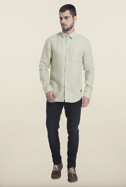 Jack & Jones Olivine Solid Linen Shirt Jack & Jones Olivine Solid Linen Shirt