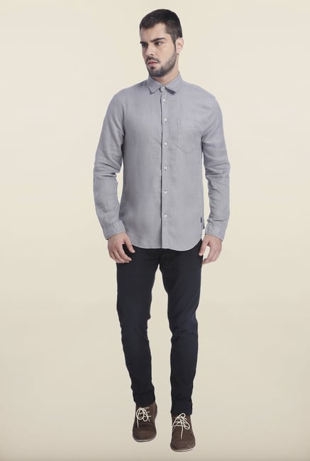 Jack & Jones Wild Dove Solid Linen Shirt Jack & Jones Wild Dove Solid Linen Shirt