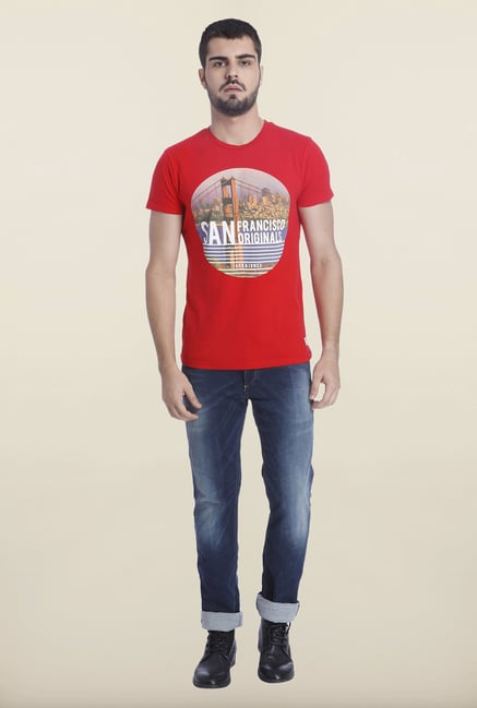 Jack & Jones Red Crew Neck T Shirt Jack & Jones Red Crew Neck T Shirt