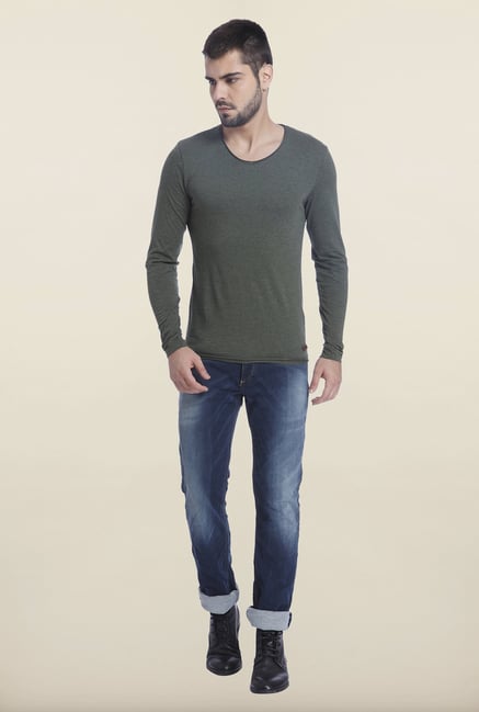 Jack & Jones Dark Grey Solid T Shirt Jack & Jones Dark Grey Solid T Shirt