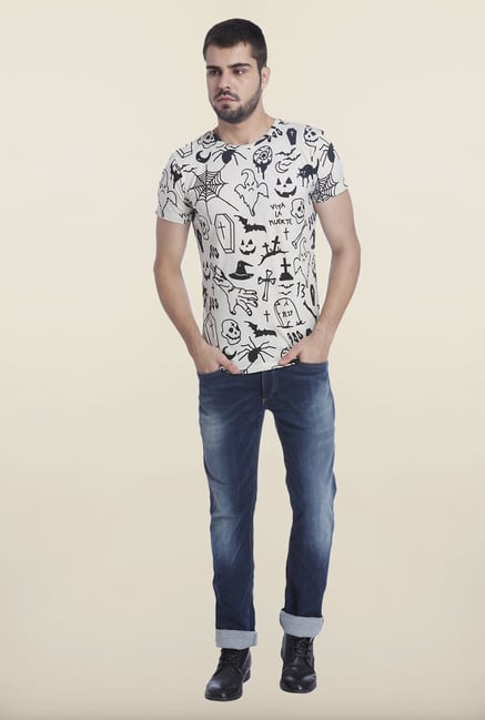 Jack & Jones Off White Crew Neck T Shirt Jack & Jones Off White Crew Neck T Shirt