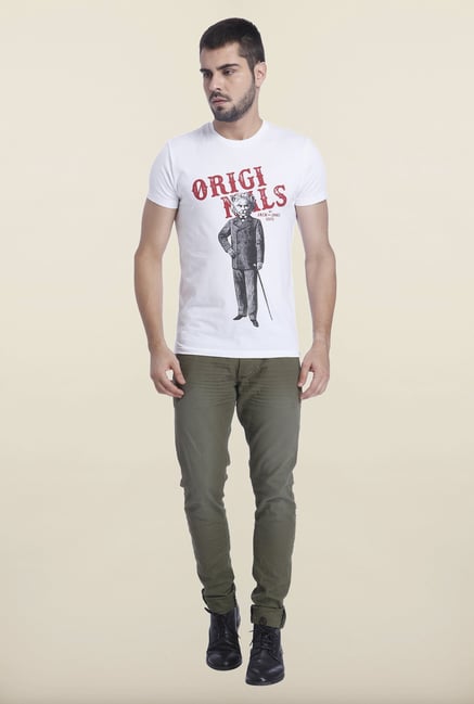 Jack & Jones White Printed T Shirt Jack & Jones White Printed T Shirt