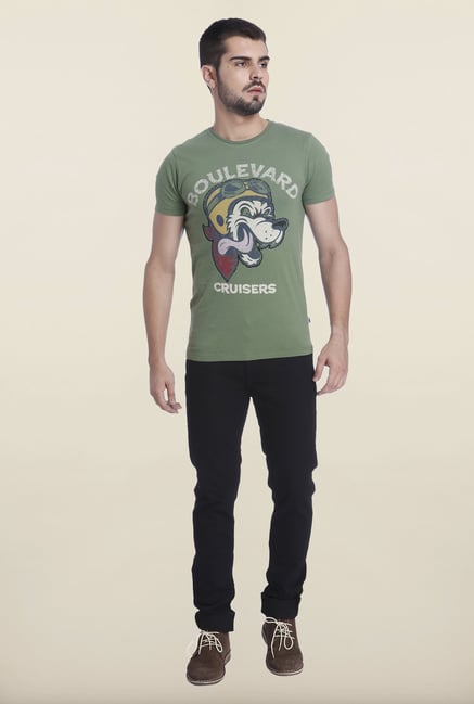 Jack & Jones Green Printed T Shirt Jack & Jones Green Printed T Shirt