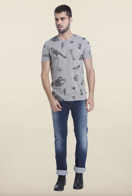 Jack & Jones Light Grey Crew Neck T Shirt Jack & Jones Light Grey Crew Neck T Shirt