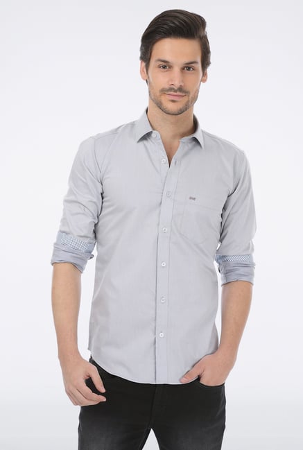 Basics Light Grey Dobby Wovem Shirt Basics Light Grey Dobby Wovem Shirt