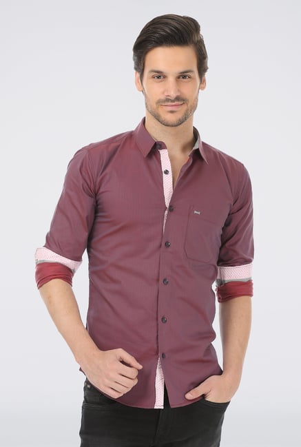 Basics Purple Slim Fit Shirt Basics Purple Slim Fit Shirt