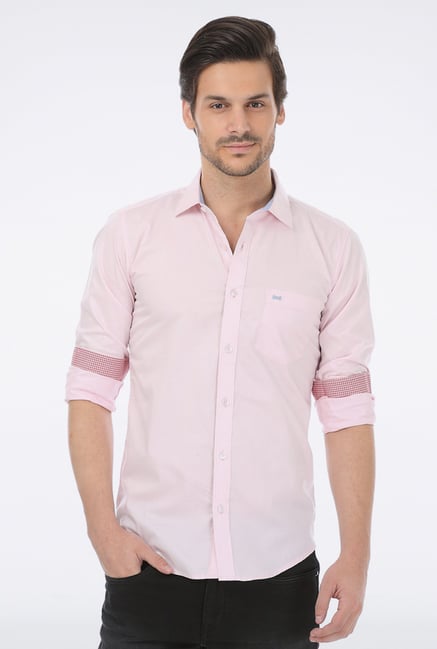 Basics Pink Dobby Wovem Shirt Basics Pink Dobby Wovem Shirt