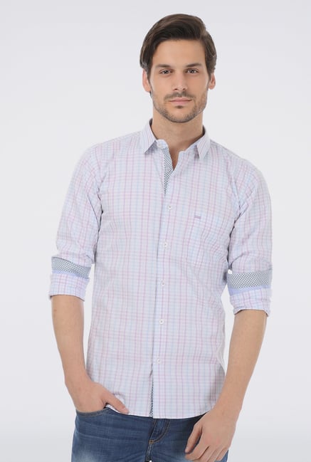 Basics Light Blue Gingham Checkered Shirt Basics Light Blue Gingham Checkered Shirt