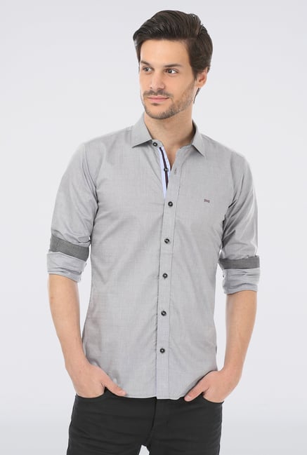Basics Grey Woven Shirt Basics Grey Woven Shirt