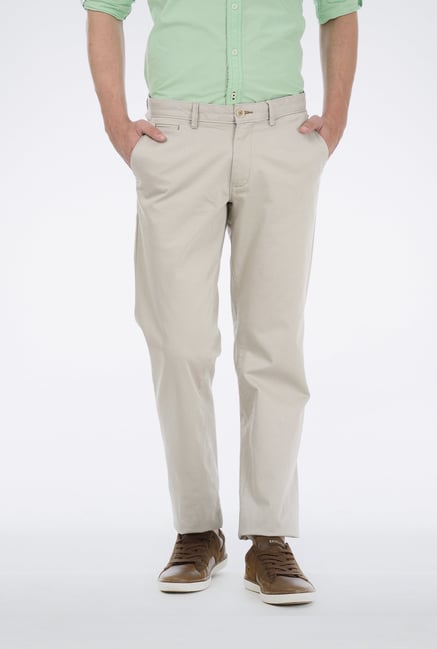 Basics Ecru Slim Fit Trouser Basics Ecru Slim Fit Trouser