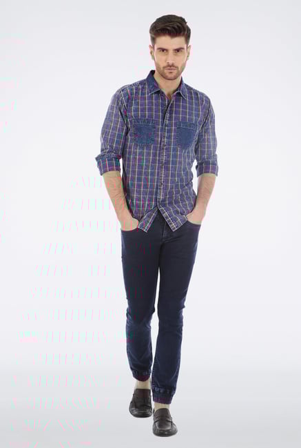 Basics Indigo Grunge Shirt Basics Indigo Grunge Shirt