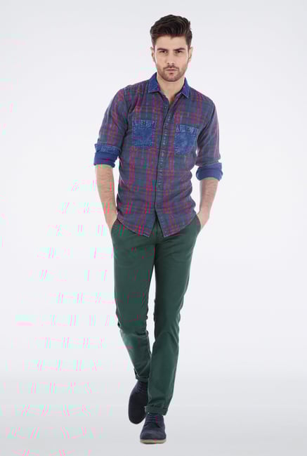 Basics Blue Checkered Shirt Basics Blue Checkered Shirt