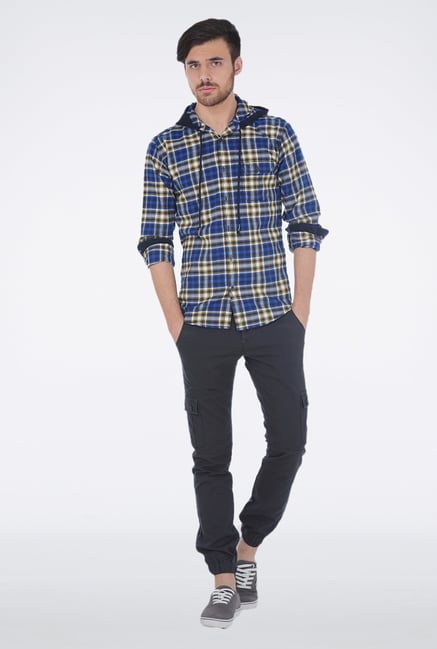 Basics Blue Checkered Shirt Basics Blue Checkered Shirt
