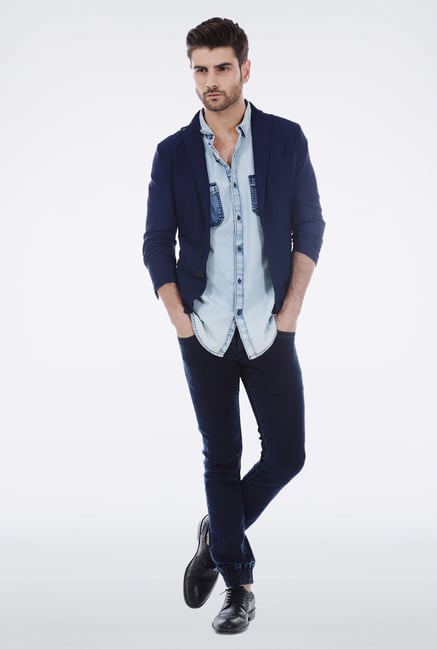 Basics Light Blue Denim Shirt Basics Light Blue Denim Shirt