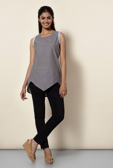 Okhai Dark Grey Cotton Tunic Okhai Dark Grey Cotton Tunic