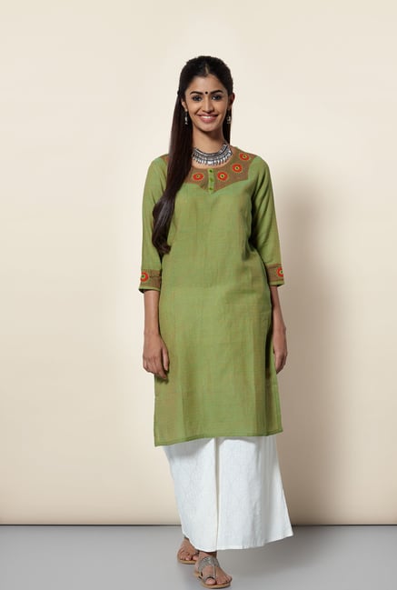 Okhai Olive Printed Kurta Okhai Olive Printed Kurta