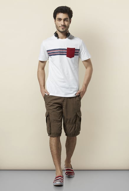 celio* Brown Cotton Bermuda Shorts celio* Brown Cotton Bermuda Shorts