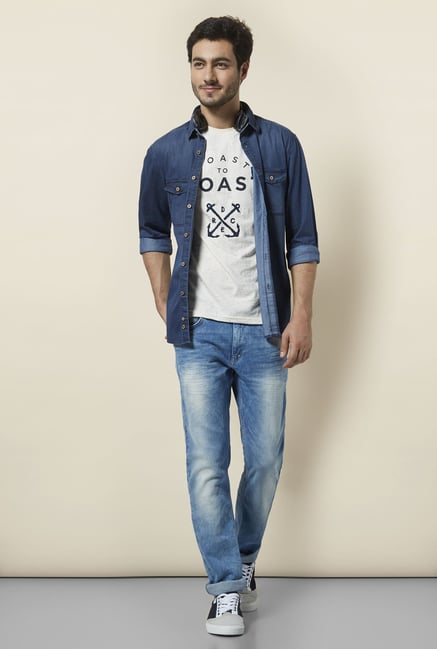 celio* Off-White Printed T-Shirt celio* Off-White Printed T-Shirt