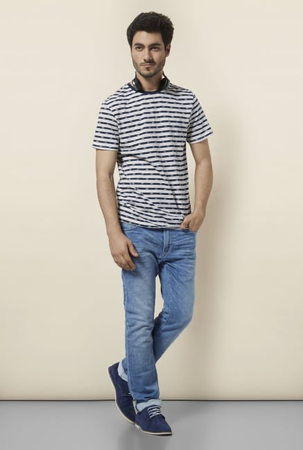 celio* Blue Faded Regular Fit Jeans celio* Blue Faded Regular Fit Jeans