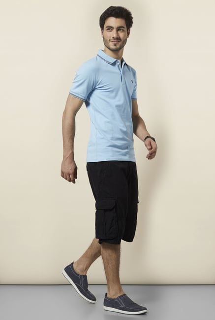 celio* Sky Blue Polo T-Shirt celio* Sky Blue Polo T-Shirt