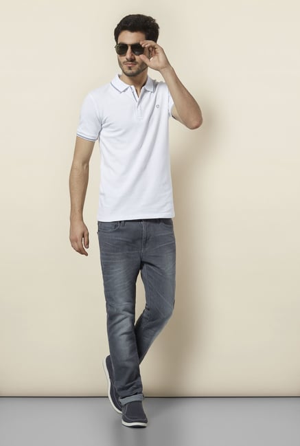 celio* White Solid Polo T-Shirt celio* White Solid Polo T-Shirt