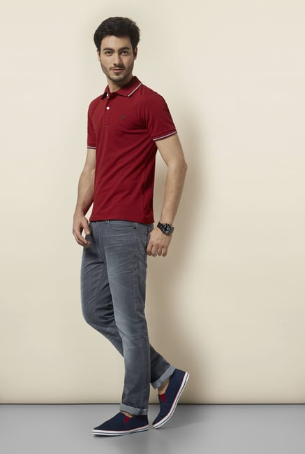 celio* Red Solid Polo T-Shirt celio* Red Solid Polo T-Shirt