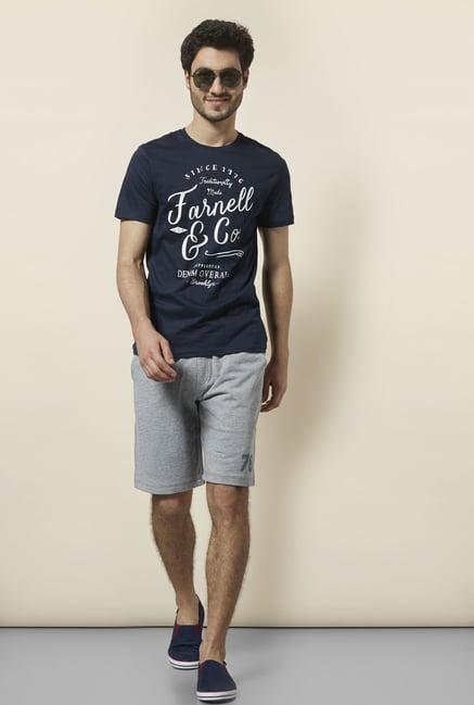 celio* Navy Printed Cotton T-Shirt celio* Navy Printed Cotton T-Shirt