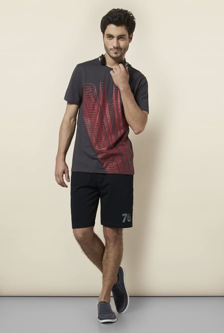 celio* Charcoal Abstract Print T-Shirt celio* Charcoal Abstract Print T-Shirt