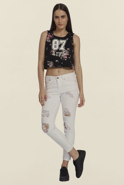 Vero Moda Black Printed Top Vero Moda Black Printed Top