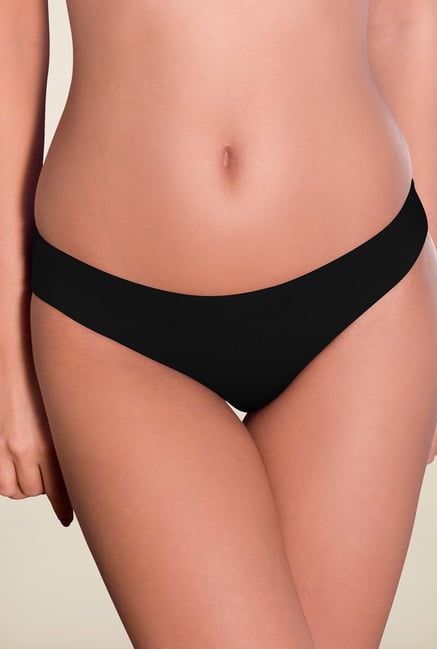 Amante Black Solid Bikini Panty Amante Black Solid Bikini Panty