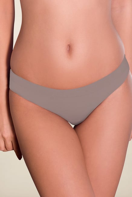 Amante Grey Solid Bikini Panty Amante Grey Solid Bikini Panty