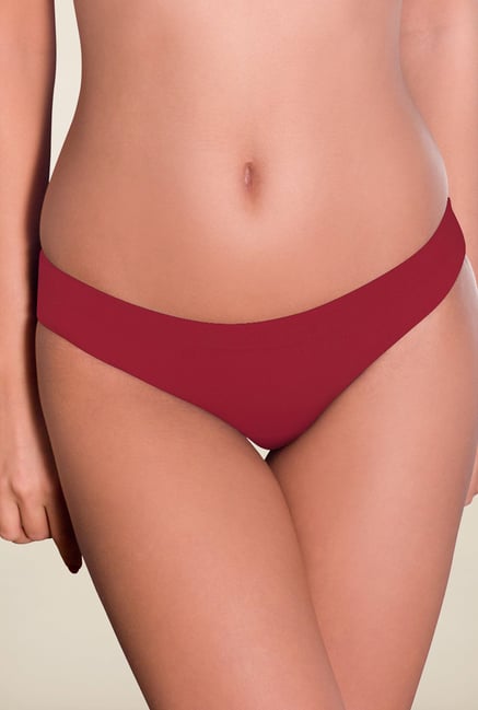 Amante Red Solid Bikini Panty Amante Red Solid Bikini Panty