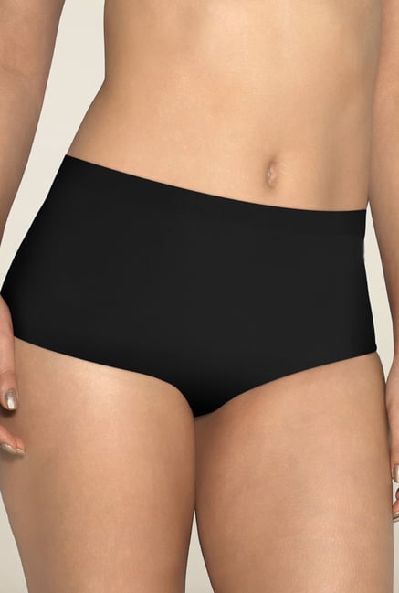 Amante Black Solid High Waist Brief Amante Black Solid High Waist Brief
