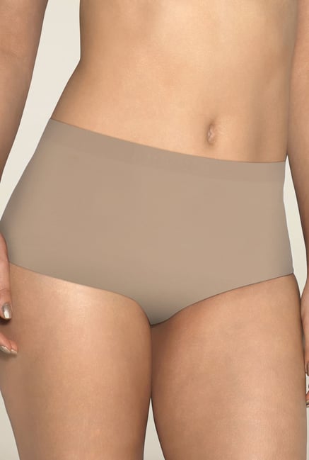 Amante Beige Solid High Waist Brief Amante Beige Solid High Waist Brief