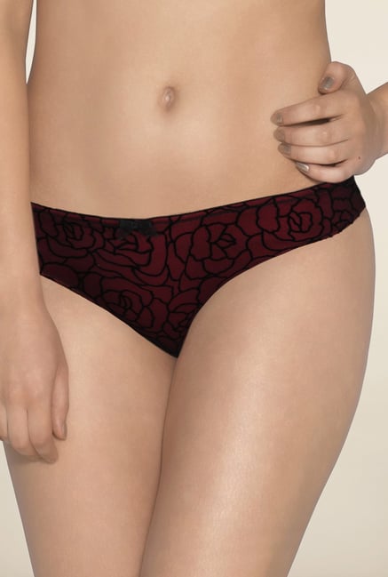Amante Red and Black Lace Thong Amante Red and Black Lace Thong