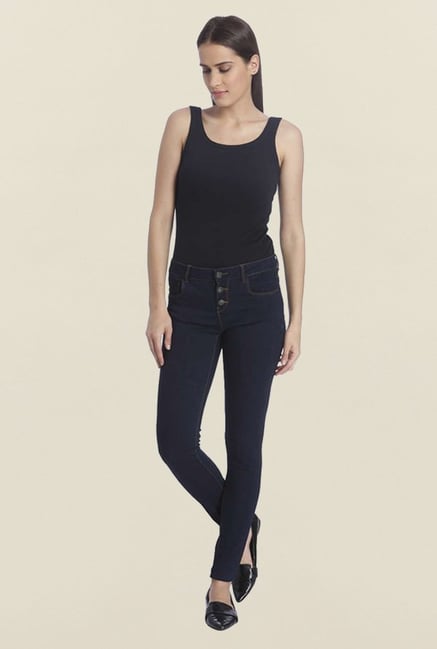 Vero Moda Dark Blue Solid Jeans Vero Moda Dark Blue Solid Jeans