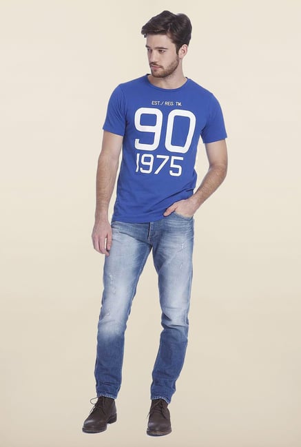 Jack & Jones Blue Crew Neck T Shirt Jack & Jones Blue Crew Neck T Shirt