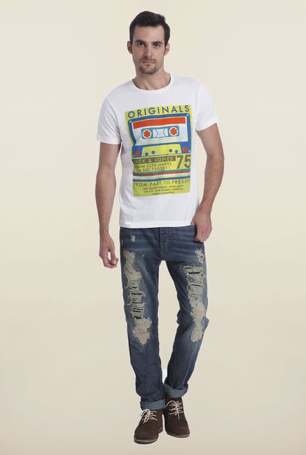 Jack & Jones White Graphic Print T Shirt Jack & Jones White Graphic Print T Shirt