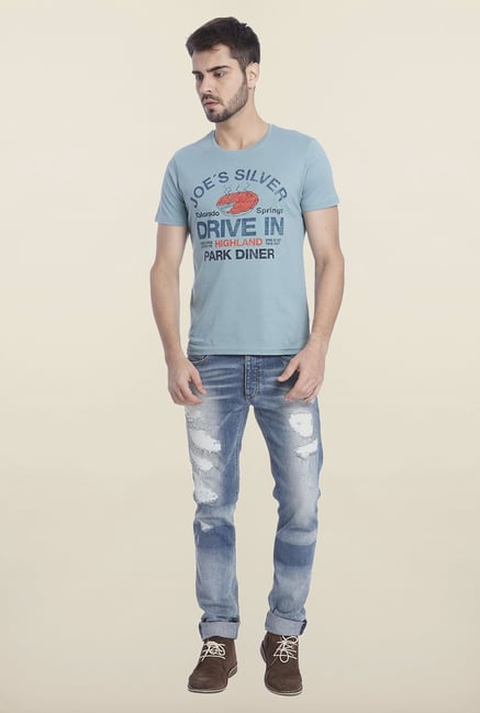 Jack & Jones Light Blue Crew Neck T Shirt Jack & Jones Light Blue Crew Neck T Shirt
