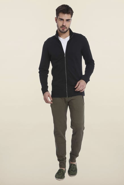 Jack & Jones Black Solid Crew Neck Sweatshirt Jack & Jones Black Solid Crew Neck Sweatshirt