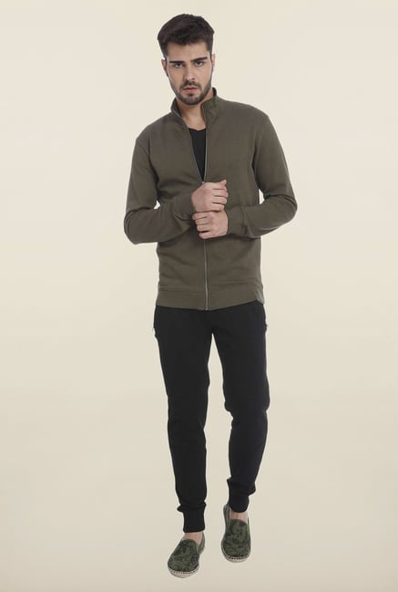 Jack & Jones Olive Solid Sweatshirt Jack & Jones Olive Solid Sweatshirt