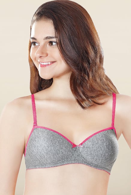 Amante Grey And Pink Padded Bra Amante Grey And Pink Padded Bra