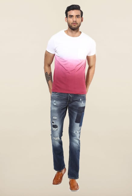 Jack & Jones Blue Tattered Jeans Jack & Jones Blue Tattered Jeans