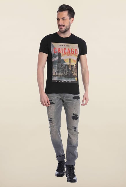 Jack & Jones Black Crew Neck T Shirt Jack & Jones Black Crew Neck T Shirt