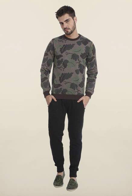 Jack & Jones Brown Camo Crew Neck Sweatshirt Jack & Jones Brown Camo Crew Neck Sweatshirt
