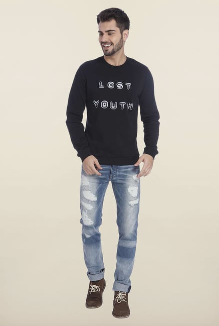 Jack & Jones Black Crew Neck Sweatshirt Jack & Jones Black Crew Neck Sweatshirt