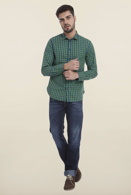 Jack & Jones Green Checks Casual Shirt Jack & Jones Green Checks Casual Shirt