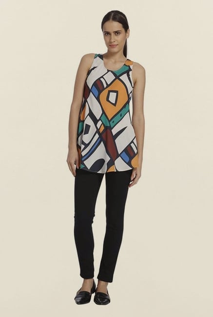 Vero Moda Multicolor Geometric Top Vero Moda Multicolor Geometric Top