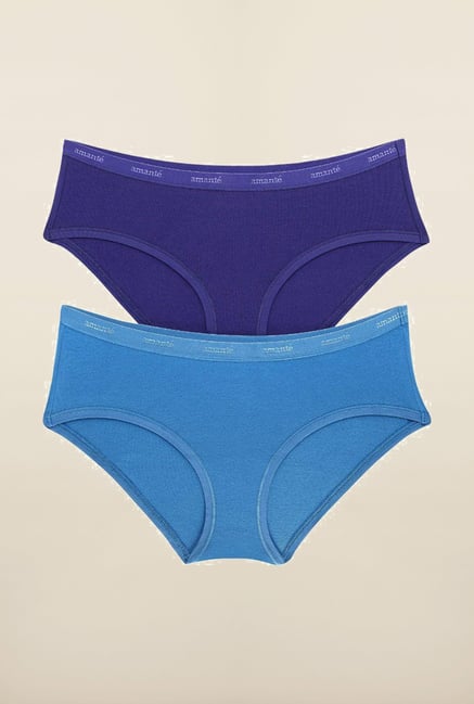 Amante Teal & Blue Hipster Panties (Pack Of 2) Amante Teal & Blue Hipster Panties (Pack Of 2)